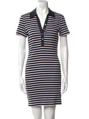 Veronica Beard Bailey Striped Cotton Knit Polo Dress NWT